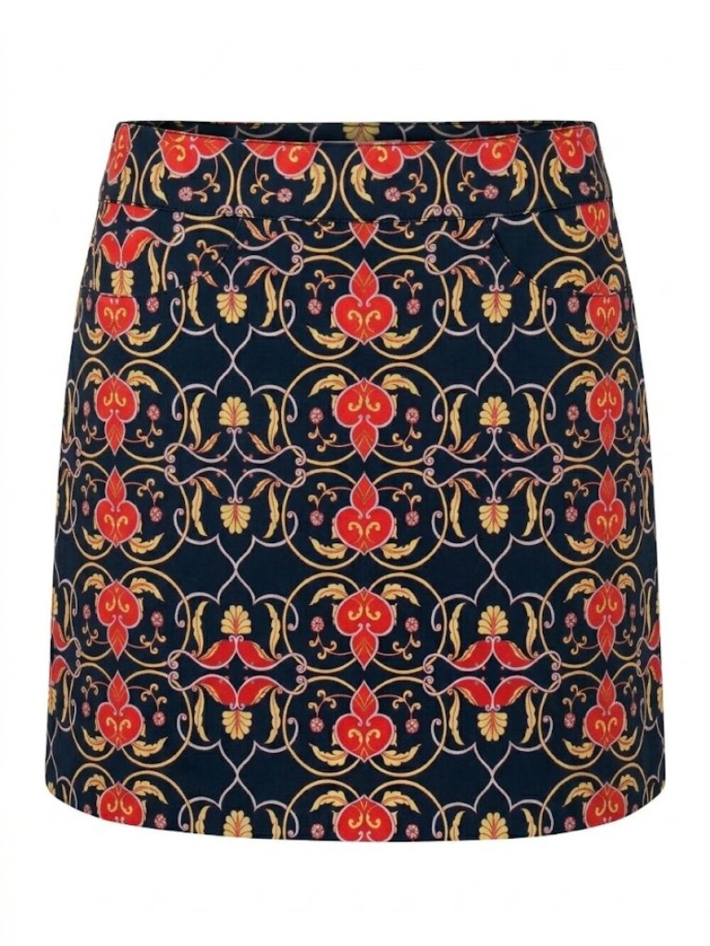 EP PRO Golf Skort 6 Small Navy Blue Red Floral Paisley Athletic Mini Skirt
